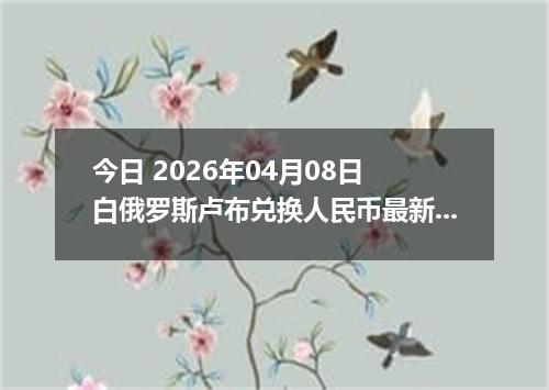 今日 2026年04月08日 白俄罗斯卢布兑换人民币最新汇率行情
